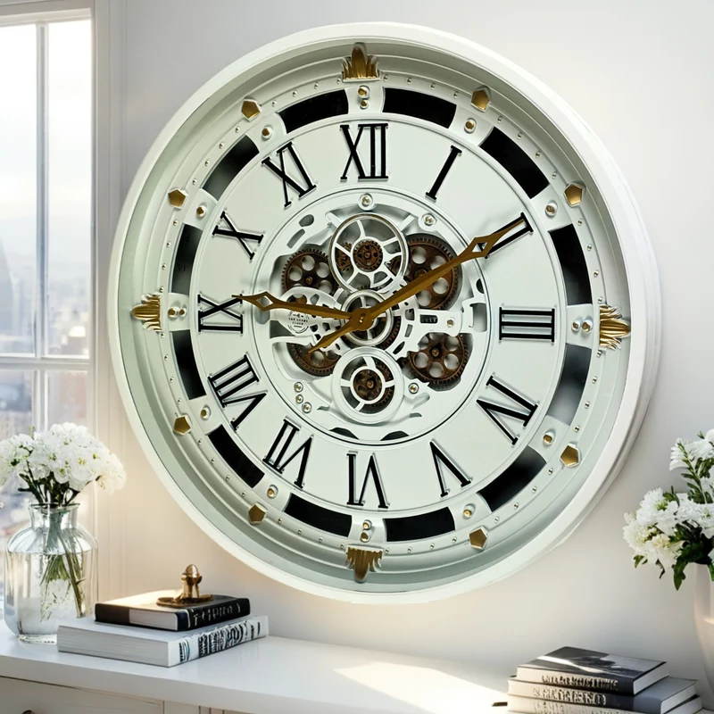 Belgium Line Wanduhr rund 26 Zoll weiß