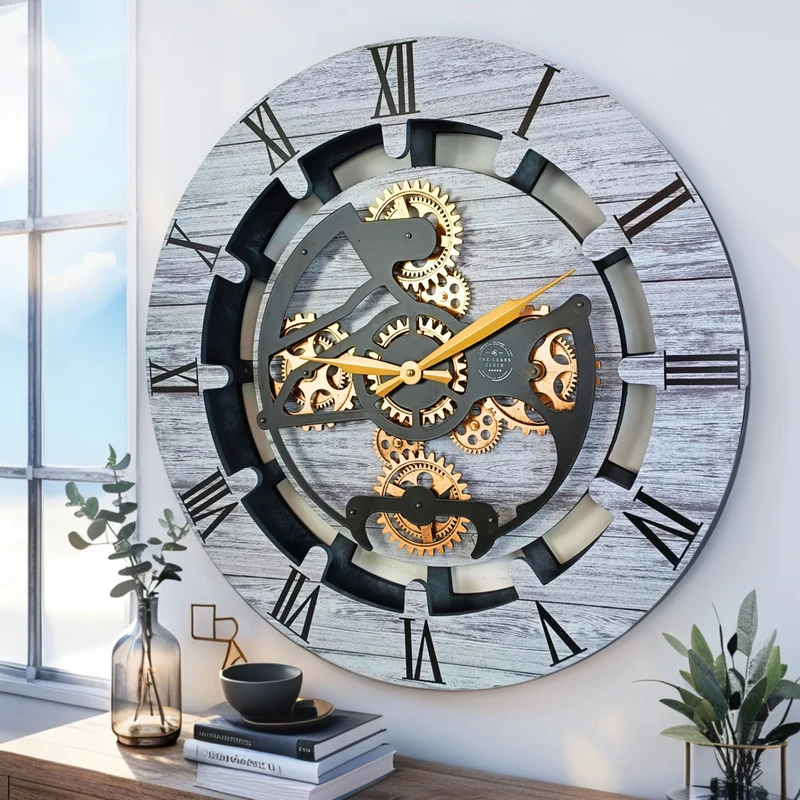 CANADA LINE WANDUHR RUND 24 ZOLL SILBERGRAU